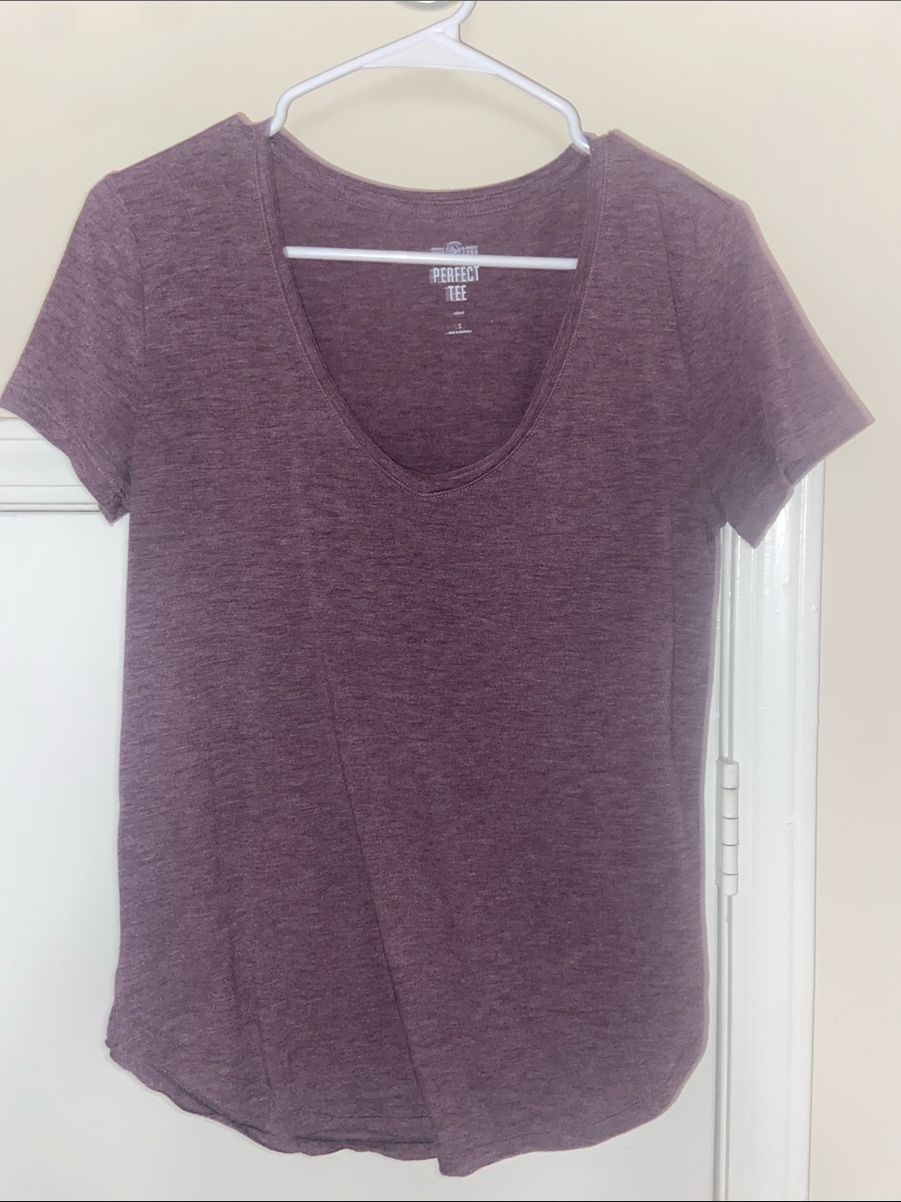 Women’s V-Neck “Perfect Tee” in Plum